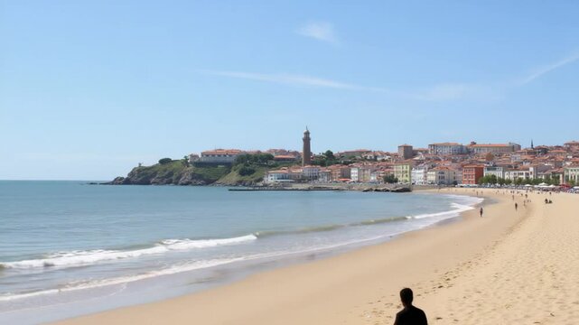 Vertical City Beach of Sao Martinho do Porto, Portugal