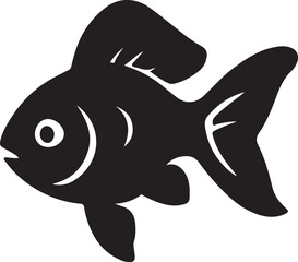 Obraz premium Goldfish Black Animal Silhouette Vector