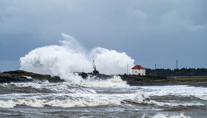 Remote Research Station Affected by Sudden Violent Storm at Sea