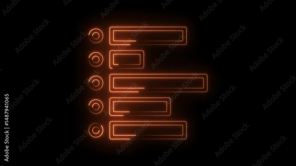 Poster glowing bar graph animation with editable text boxes on dark background for data visualization