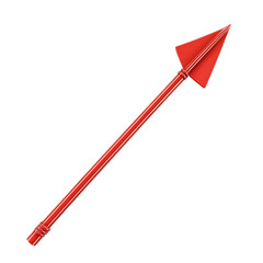 Bold Arrow with an Assertive Form in Cherry Red Color Isolated on Transparent Background