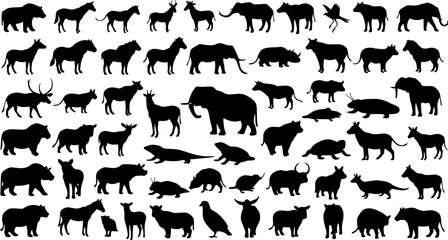 300 vector silhouettes of animals

