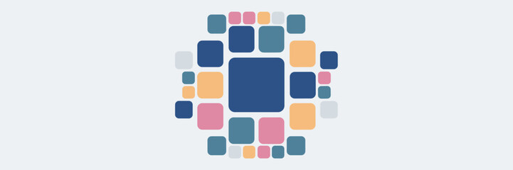 Grid of colorful squares with large central blue square &ndash; Perfect for UI design tools, creative templates, or abstract graphics.