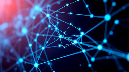 Futuristic digital interface with AI and neural network visualization background