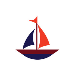 Sailboat sailing with a full sail in calm waters