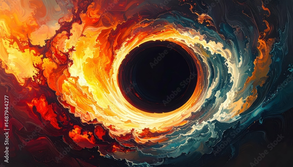 Aufkleber dynamic abstract representation of a sinkhole in motion