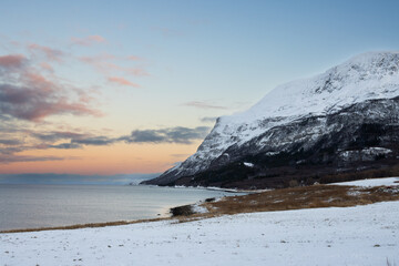 Landscape with snow, Harstad, Norway