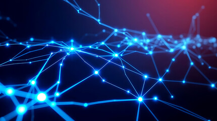 Obraz premium Futuristic digital interface with AI and neural network visualization background