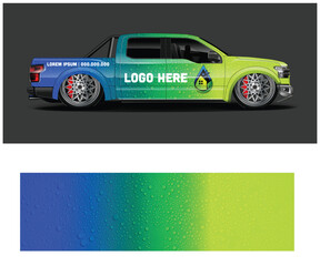 Customizable Pickup Truck Wrap Design with Water Droplets © MdAbdullah