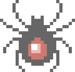Obraz premium halloween spider 8bit pixel art, flat icon design png illustration