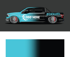 Customizable Truck Wrap Design Template Turquoise Black © MdAbdullah
