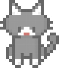 halloween cat 8bit pixel art, flat icon design png illustration