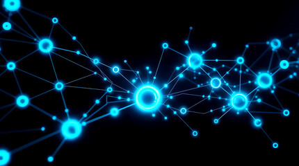 Futuristic digital interface with AI and neural network visualization background