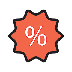 Percentage symbol icon design 