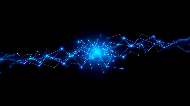 Futuristic digital interface with AI and neural network visualization background