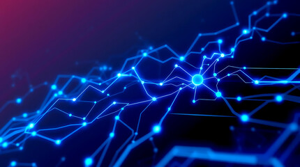 Obraz premium Futuristic digital interface with AI and neural network visualization background