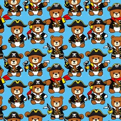 Obraz premium cartoon bears dressed as pirates
