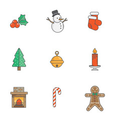 Set Icons Christmas elements