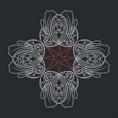  An illustration of a vectors different type of  flowers, traditional and cultural alpona design in continuous line art drawing style.