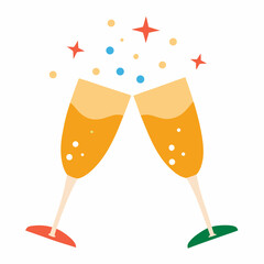 Champagne-toast  Vector Design AI Graphics File on White Background
