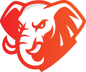 Fototapeta premium Elephant Mascot Red Logo