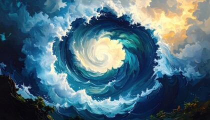 Abstract Sculpture Symbolizing Raw Power and Chaos of Hurricane
