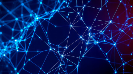 Futuristic digital interface with AI and neural network visualization background