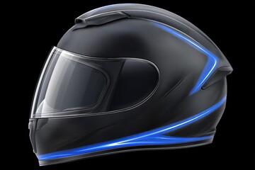 Fototapeta premium High-performance motorcycle helmet with sleek aerodynamic design and modern lighting accents providing optimal safety and style for riders seeking enhanced protection and comfort on the road