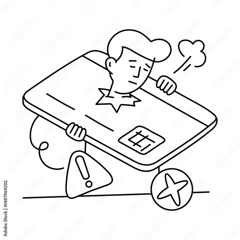 Poster atm error vector outline illustrations. eps 10 file