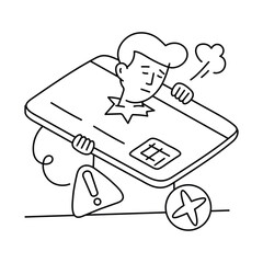 ATM error vector outline illustrations. EPS 10 file