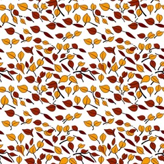 autumn leaves swirling in a rhythmic arrangement