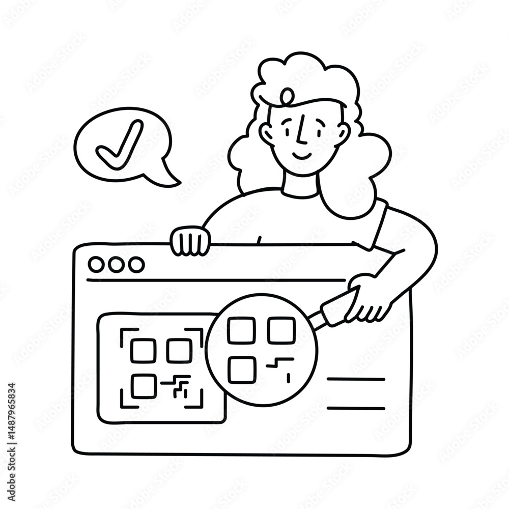 Poster qr code vector outline illustrations. eps 10 file