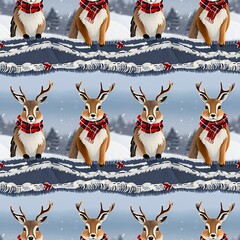 animals with scarves in wintry setting