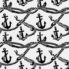 anchors and ropes in nautical style