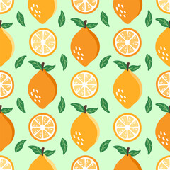Cute lemon hand drawn, seamless vector design for print on fabric and other uses.