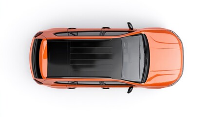 Orange suv top view