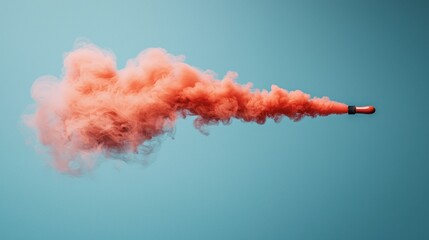 Bright, swirling pink smoke plume from a device.