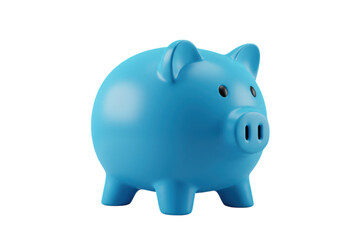 Obraz premium Blue piggy bank saving money and finance concept isolated on transparent
