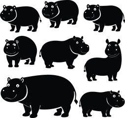 Fototapeta premium funny vector illustration of a rhinoceros
