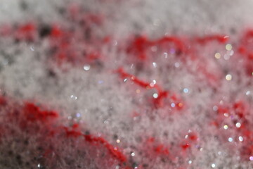 Una toma de cerca de muchas burbujas  realizadas  con  jabón 