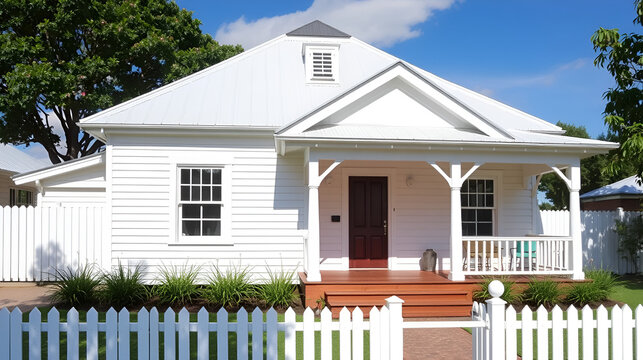 White timber weatherboard house