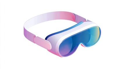 Isometric VR headset gadget 3D vector illustration of augmented reality accessory Tech industry design