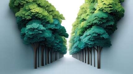 Lush Green Trees Creating a Pathway for Eco-Friendly Awareness on Earth Day Celebration