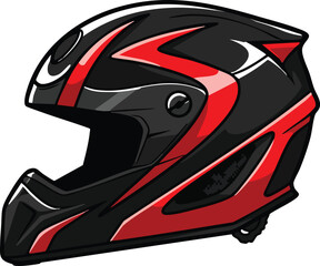 Motocross Helmet: Black Red Design