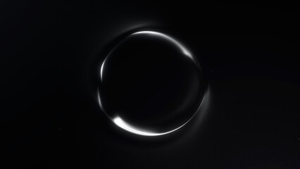 Simple yet powerful glowing orb in monochrome tones, floating in darkness with elegant plasma halo. Ideal for clean tech, modern interfaces, or minimal sci-fi branding.