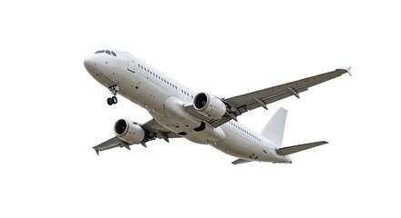 Obraz premium White passenger jet smoothly ascends against bright clear sky. AI Generated