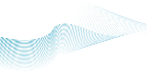 Minimal abstract background with flowing blue lines forming a dynamic wave pattern on white, Vector Illustration