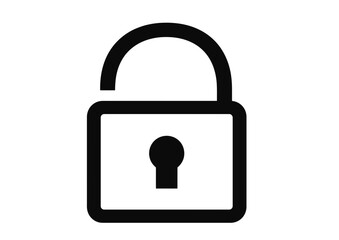 Illustration of a black unlocked padlock with keyhole