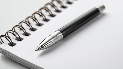 Closeup of blank note paper on white background with subtle shadow and texture