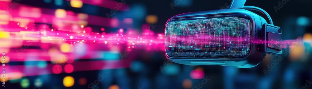 Aufkleber virtual reality experience showcasing futuristic technology with immersive environments and engaging